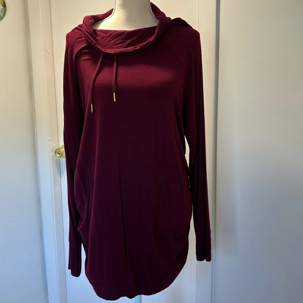 Isabel Maternity. Size large. Long sleeve, maroon, with sinching on the side. - Picture 1 of 1